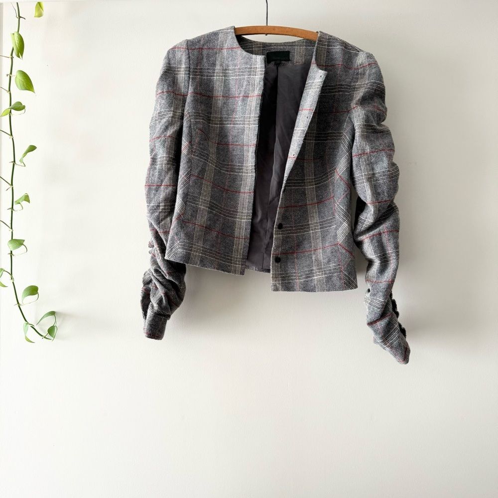 Intermix Kiara wool plaid jacket size S